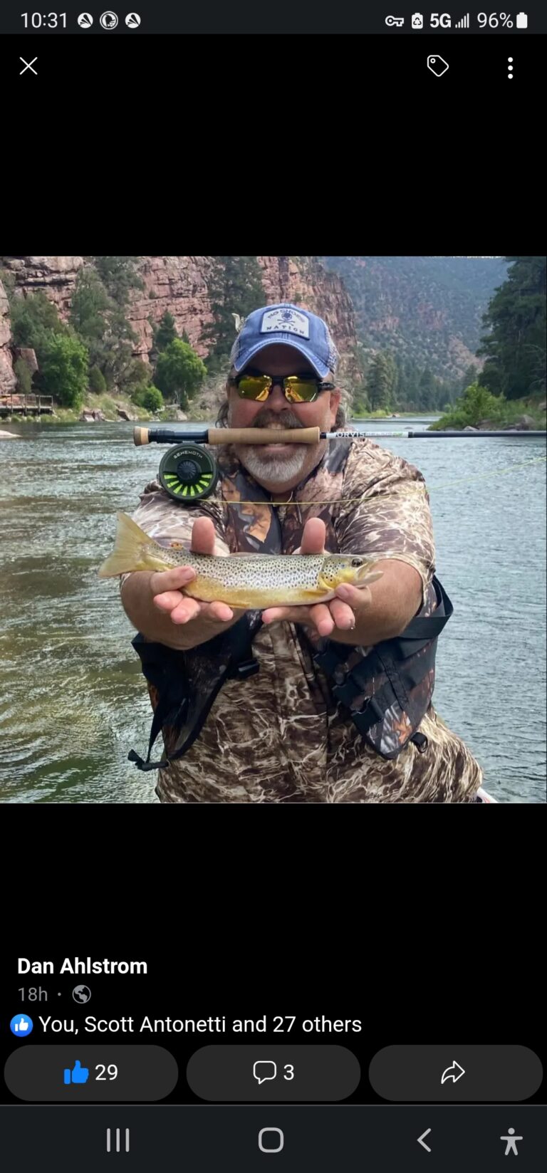 Green river trout fishing in a drift boat.